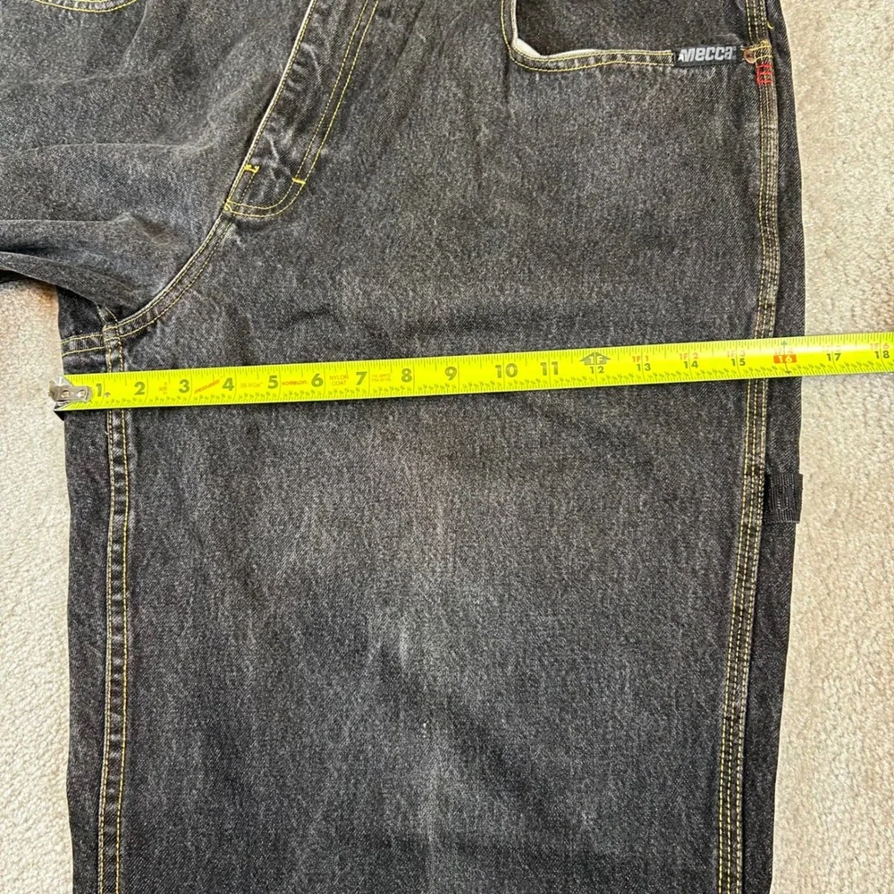 VTG Y2K Mecca Carpenter Jeans Mens 40 Black Baggy Relaxed Fit Utility Streetwear